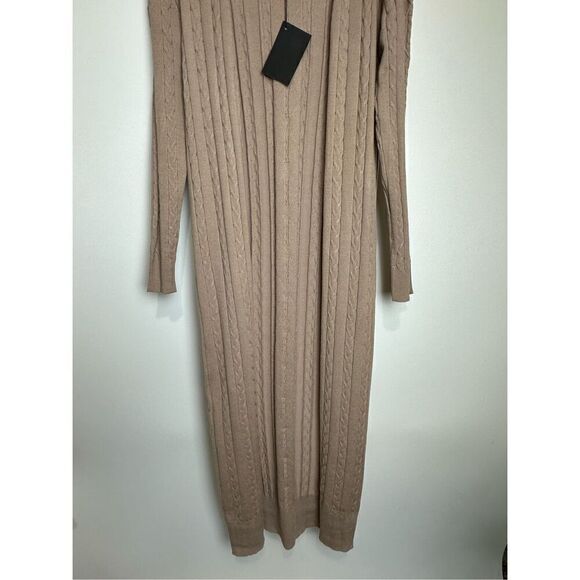 Tan knit long sleeve maxi dress - Picture 3 of 8